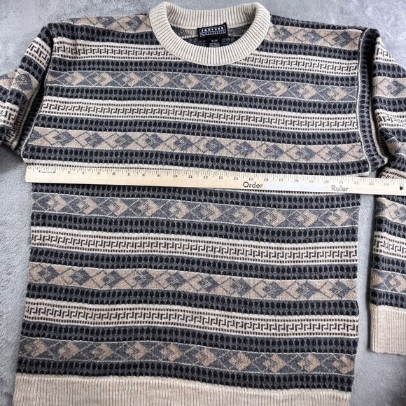 VTG Jantzen Classics Sweater Mens XL Aztec Geometric Knit Pullover Crewneck Y2K - Picture 7 of 11
